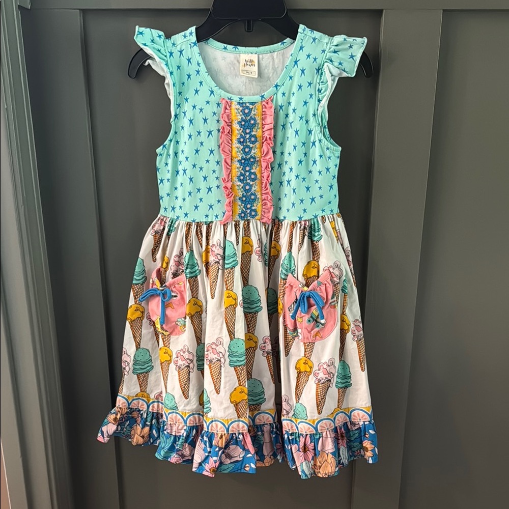 Wildflowers Ice Cream Cone and Star Ruffled Sundress